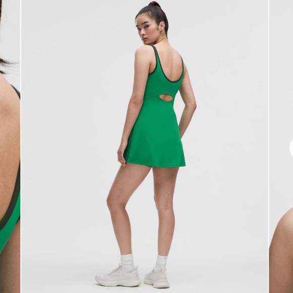 NWT Lululemon Scoop-Neck Cutout Tennis Dress Raceway Rainforest Green Size XS - Picture 8 of 8